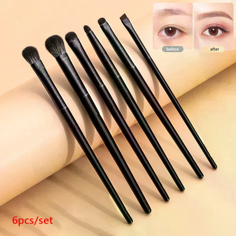 6PCS Eyes Makeup Brushes Set Professional Soft Contouring Eyeshadow Eyeliner Eyebrow Brush Women Facial Beauty Cosmetic Tool