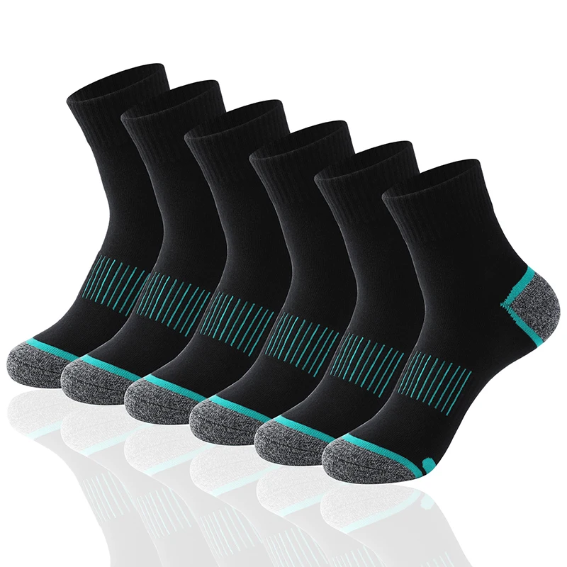 

Men Sports Quarter Socks Performance Athletic Cushion Mountaineering Hiking Basketball Sweat-absorbing Sock for all Seasons