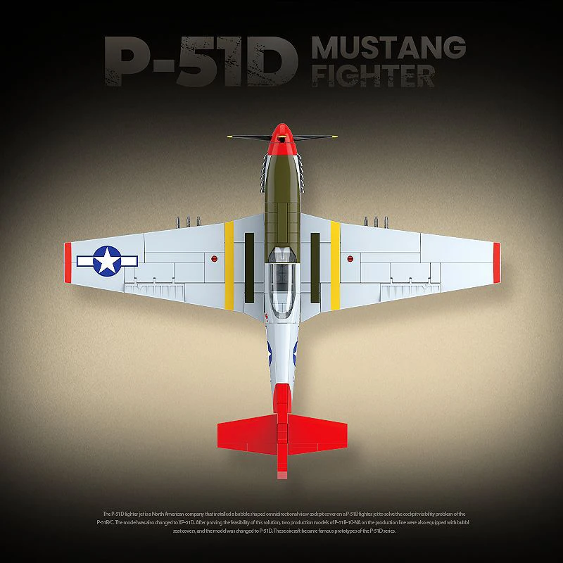 Bloques de construcción militares de la Segunda Guerra Mundial para niños, P-51D, Mustang, avión de combate, soldado, modelo de avión, muñecas, juguetes para niños, regalo