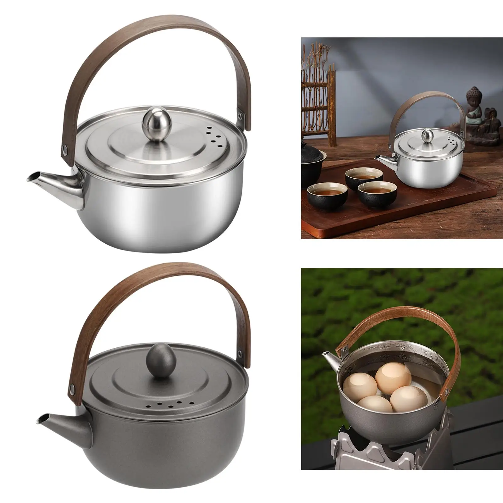 

Mini Camping Water Kettle Teapot Coffee Pot for Campfire Barbecue Outdoor