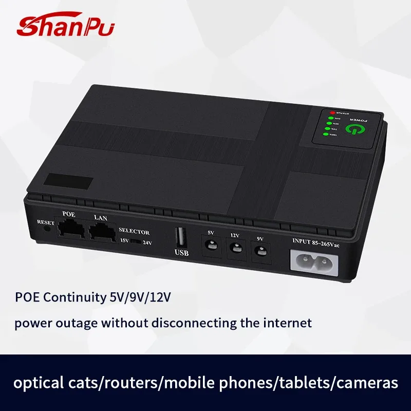 Poe Ups Dc Ups fuente de alimentación ininterrumpida Mini batería portátil de respaldo para enrutador Wifi módem cámara CCTV hogar