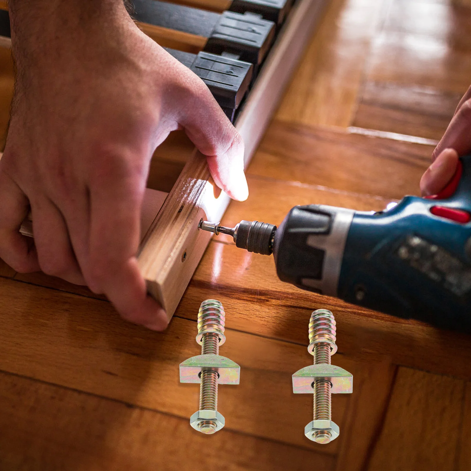 

8Sets Bed Frame Spare Parts Iron Connector Kit Threaded Pin Bolt Nut Corrosion Resistant Repair Replacement Bed Crib