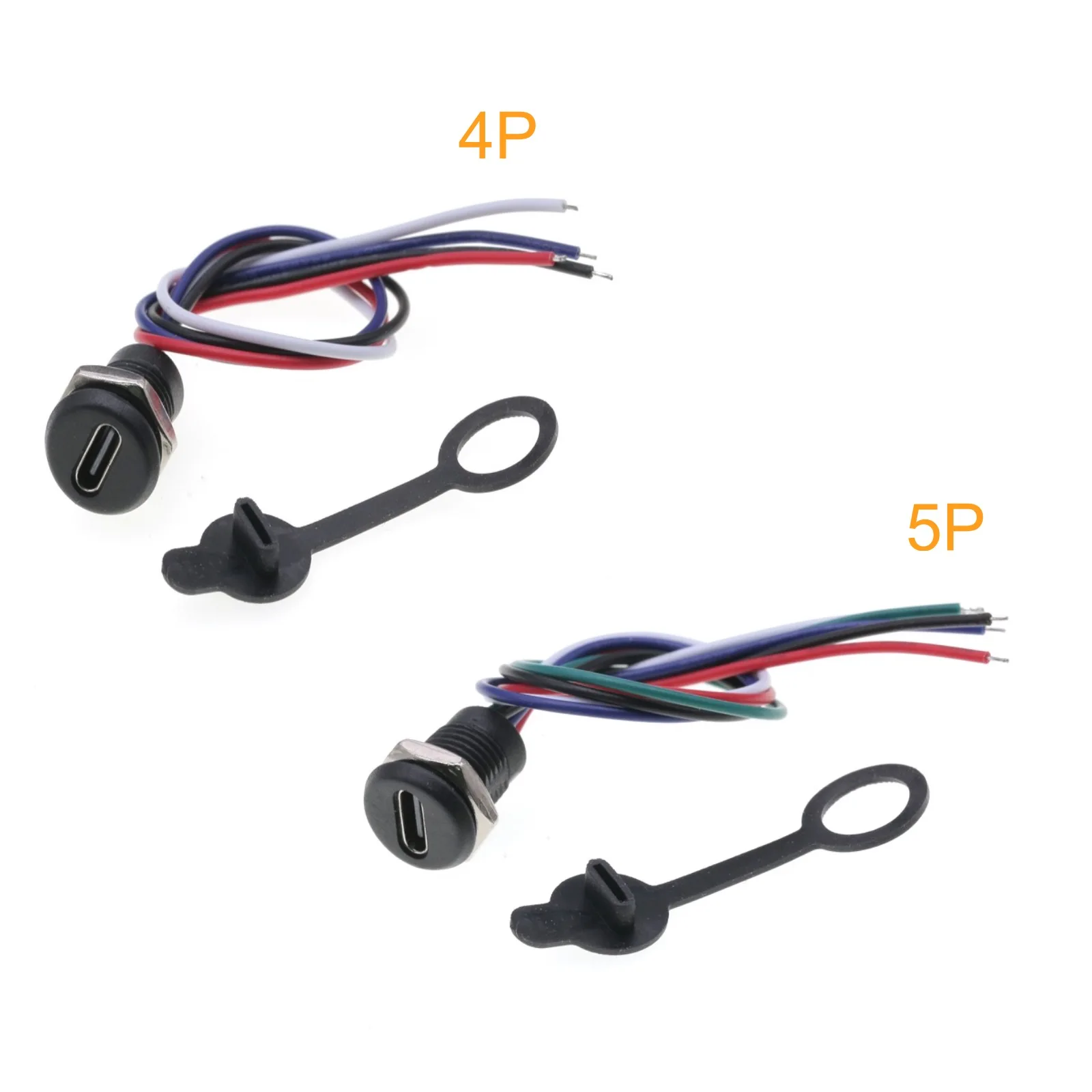 Type-C 4P PH2.0 Power Cable USB 3.1 5P Waterproof Female Connector Diy Repair Data Electric Fast Charging Port