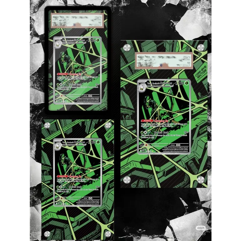 Art Display for Pokemon Spidops Card PTCG Keychain Anime Game Collectibles Anime Merchandise Acrylic Protective Case Toys Gift