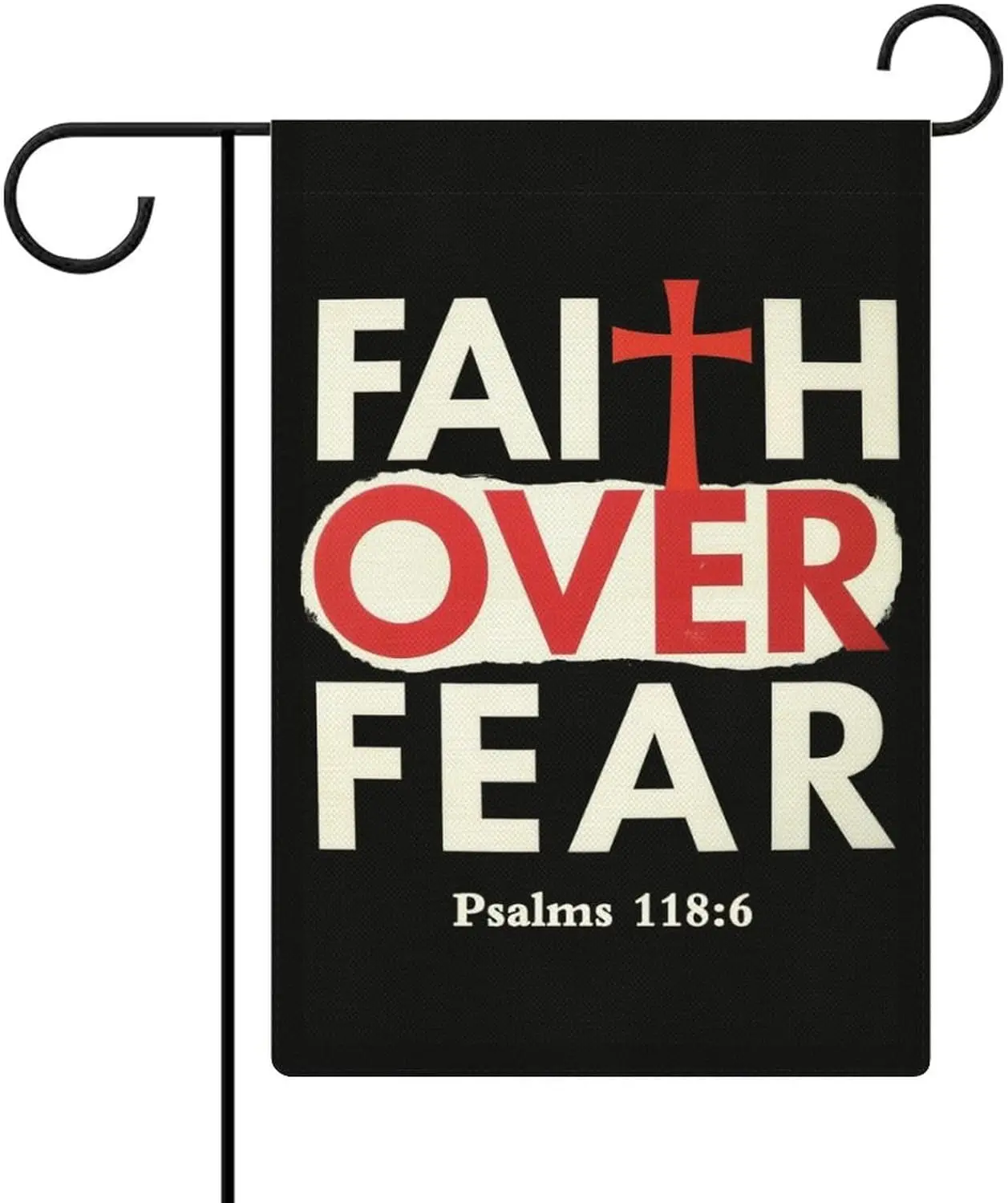 Faith Over Fear Bible Scripture Verse Christian Garden Flag 12 X 18 Inch Double Sided Outside Outdoor Decoration FFL IIC