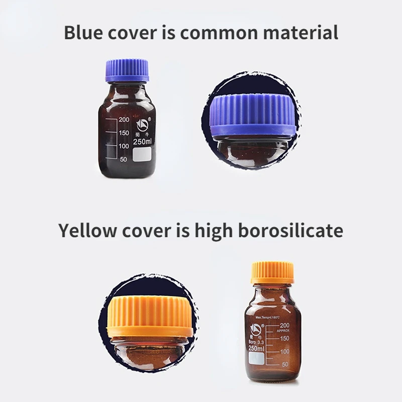 Laboratory Reagent Bottles Threaded Bottles Chemical Experiment Sampling Bottles Sterile Borosilicate Glass Bottles Flasks