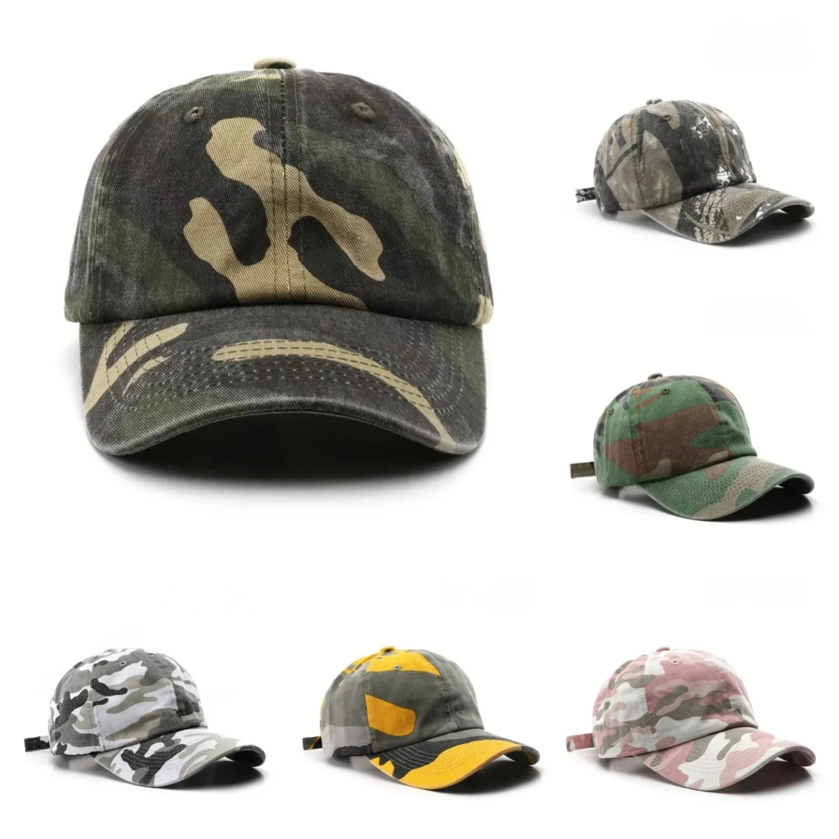 

New Japanese Style Street Tide Brand Soft Top Camouflage Baseball Cap Female Face Little Wild Peaked Cap