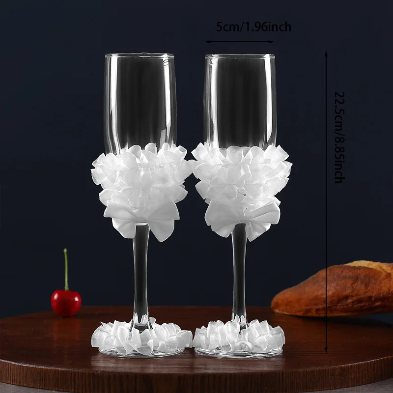 Paire de verres à champagne romantiques en forme de cœur – Tasses à pain grillées pour couple d'anniversaire de mariage