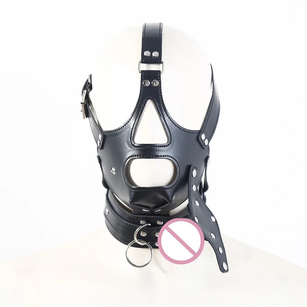 Jeux de Cosplay de fête d'halloween pour adultes, capuche ajourée en cuir Sexy, masque de harnais, bandeau fétichiste, masque de tête pour hommes