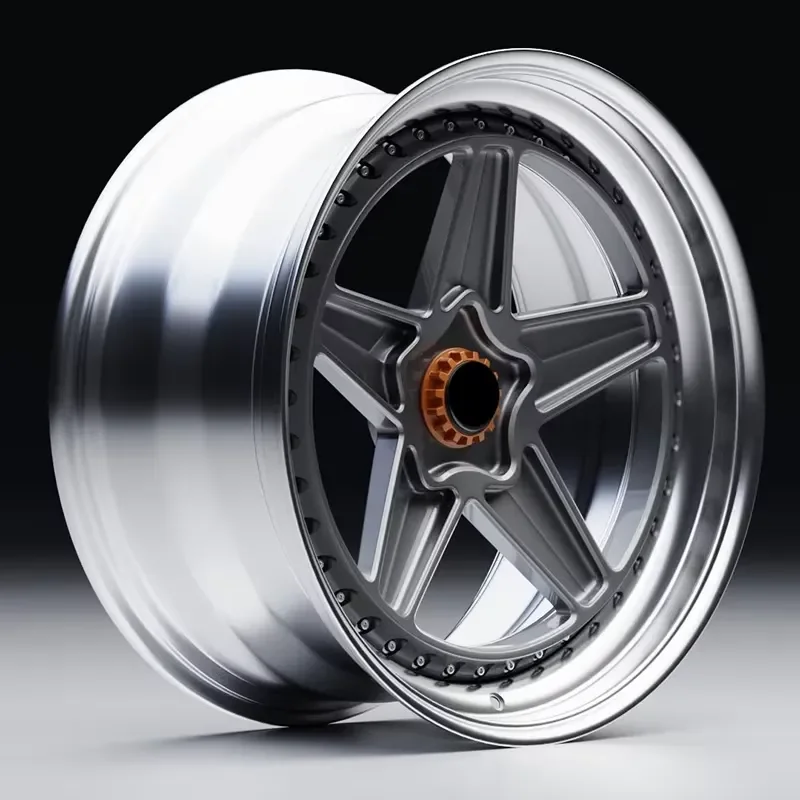 i Factory Passenger Car Five Spoke 4 5 6 Holes 15 16 17 18 Inch 2 Piece Wheel Rims