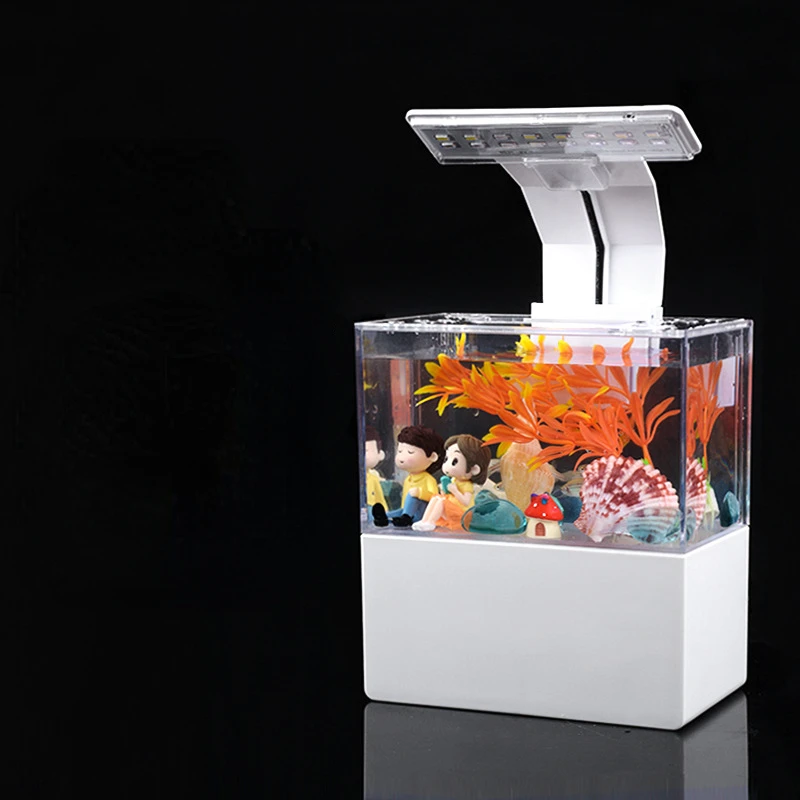 Fish tank landscaping small desktop creative mini office fishing micro landscape self-circulating ecological fish tank