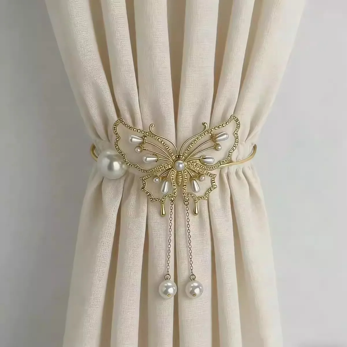 Metal Butterfly Curtain Strap Beautiful Curtain Clip Tie Back Buckle Clip Exquisite Light Luxury