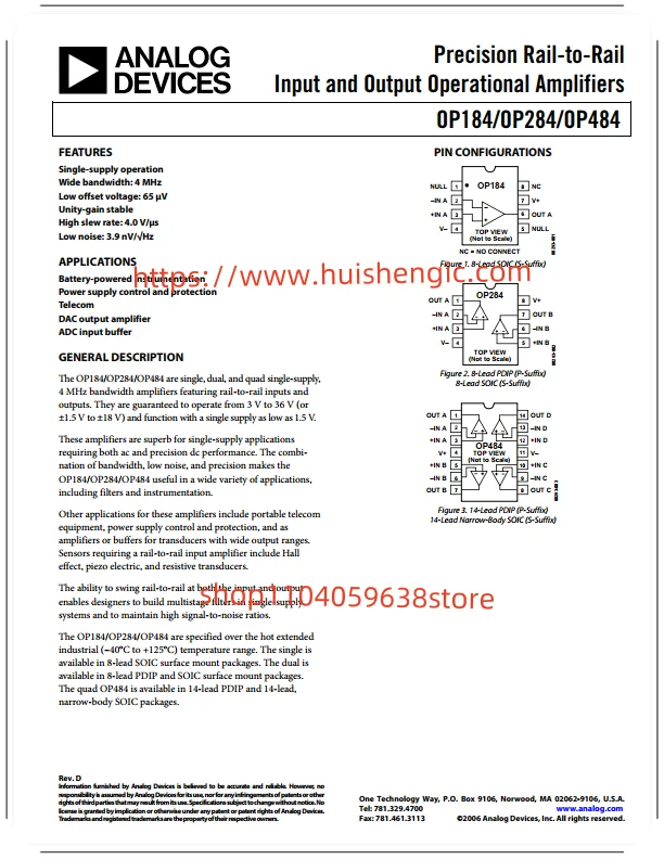 OP284ESZ-REEL7/OP284FSZ/OP184ESZ/OP184FS/OP281GSZ-REEL7 Original Stock Available