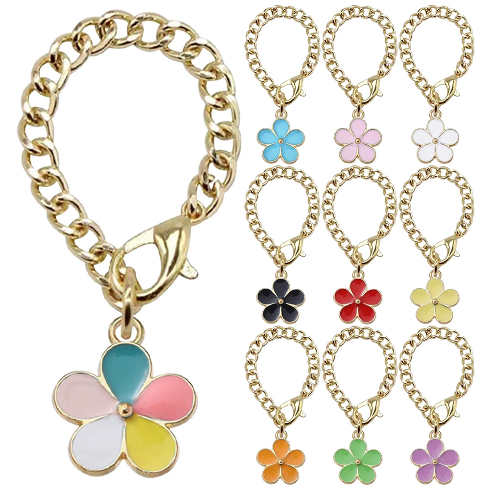 Flower Charm Chain Flower Shaped Pendant Cute Keychain Pendant Flower Charms Key Ring for Stanley Cup Accessories