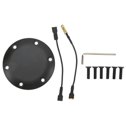 6 Holes Steering Wheel Horn Center Cover 84mm Diameter Aluminum Black Easy Installation Universal for MOMO Nardi VERTEX