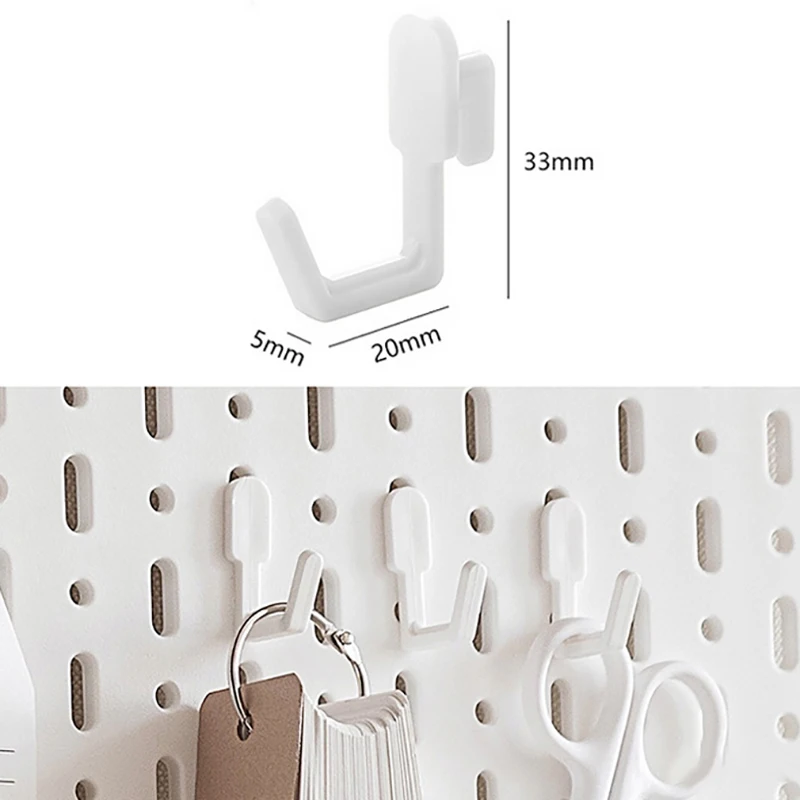 【New】5Pcs Peg Board Accessories Plastic Pegboard Hooks Pegboard Hook Peg Board Tool Organizer Utility Locking Kit