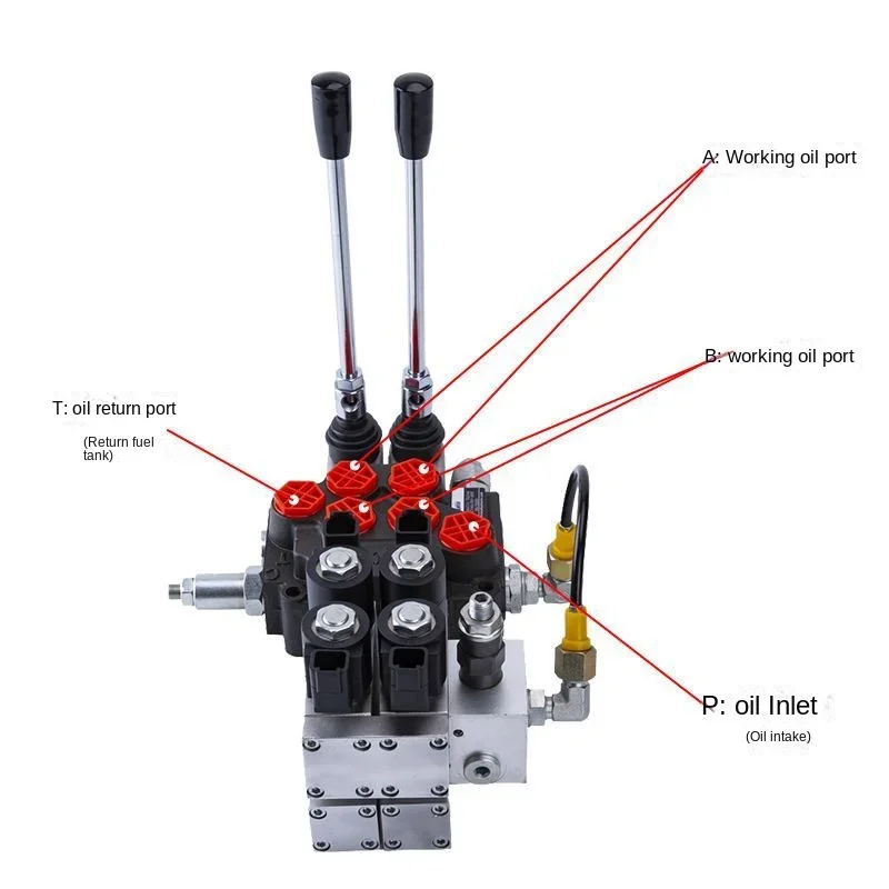 Distribuidor hidráulico Multi-Way Válvula, Válvula de inversão Manual, Alta Pressão e Grande Fluxo Overflow, DCV20, 40, 80