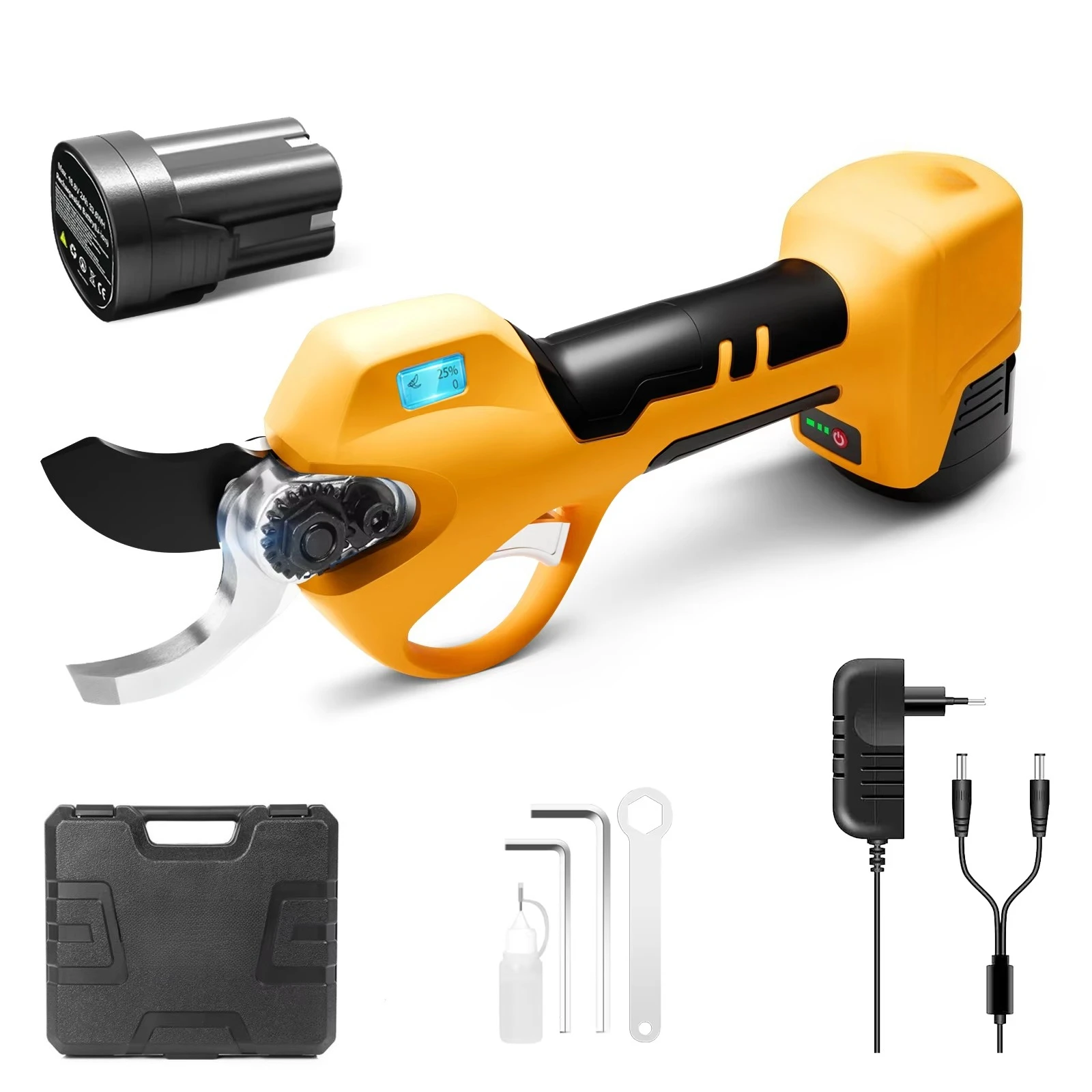 

28mm PRU-28/8604PRO Cordless Hand-held Electric Pruning Shears with Anti-cut and Progressive Cutting Function