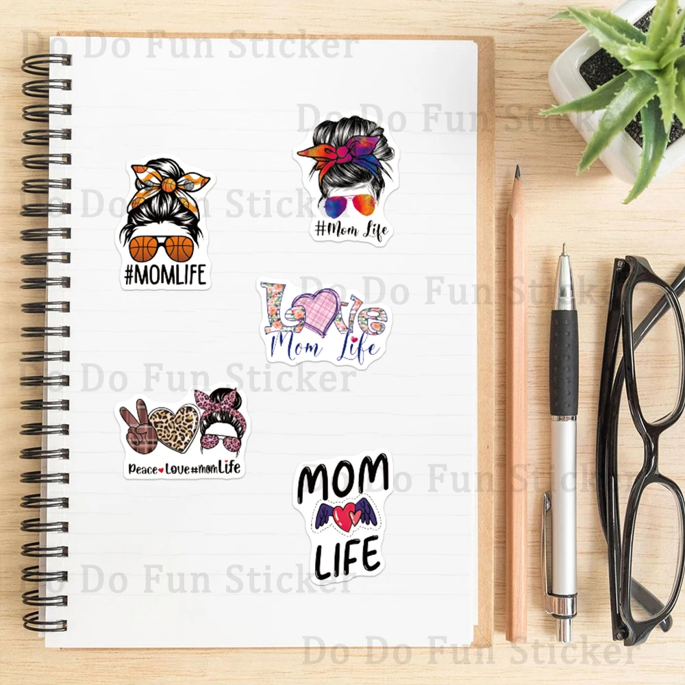 50 STKS Mode en Gepersonaliseerde Moeder Leven Cartoon Creatieve Graffiti Stickers Kleurrijke Kunst Regenboog Stijl Trend DIY Telefoon Case Cup