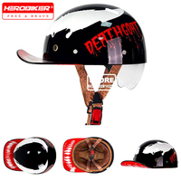 DOT Motorcycle Helmet Vintage Street Baseball Cap Riding Protective Helmet With Goggles Half Face Lightweight Casco Moto Unisex