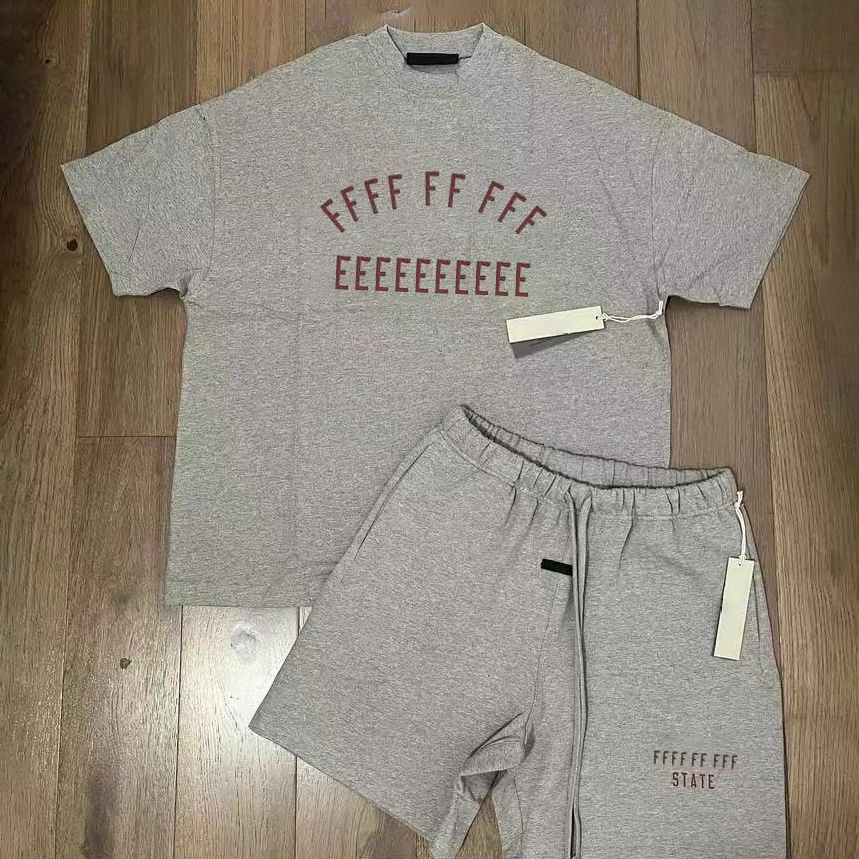 

FW24 Luxury Brand Men's T-shirts Sets Two Rows Letter Logo Tops Tees Sports Suits Designer Brand Men's Summer Shorts Sets