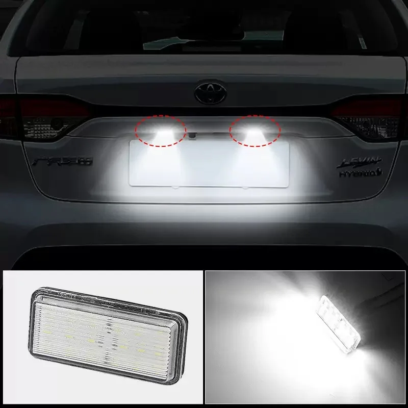 2Pc CANbus Error Free LED Rear Number Plate Light Lamp For Toyota Land Cruiser 100 200 Prado 120 Reiz 4D Mark X Auto Accessories