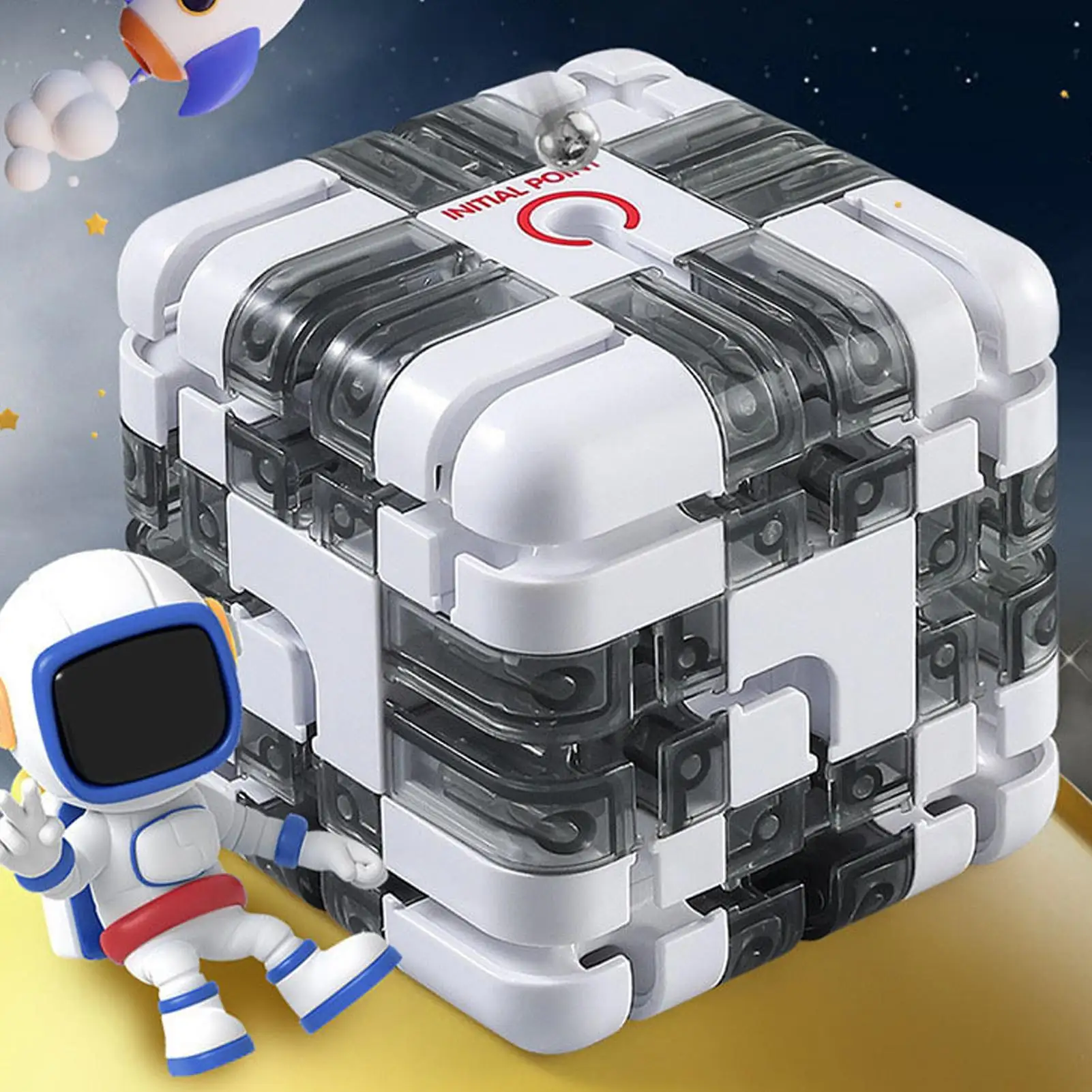 3D回転迷路キューブパズル 頭脳ゲーム 集中力トレーニングチャレンジ 教育玩具 子供 大人 ストレス解消ギフト