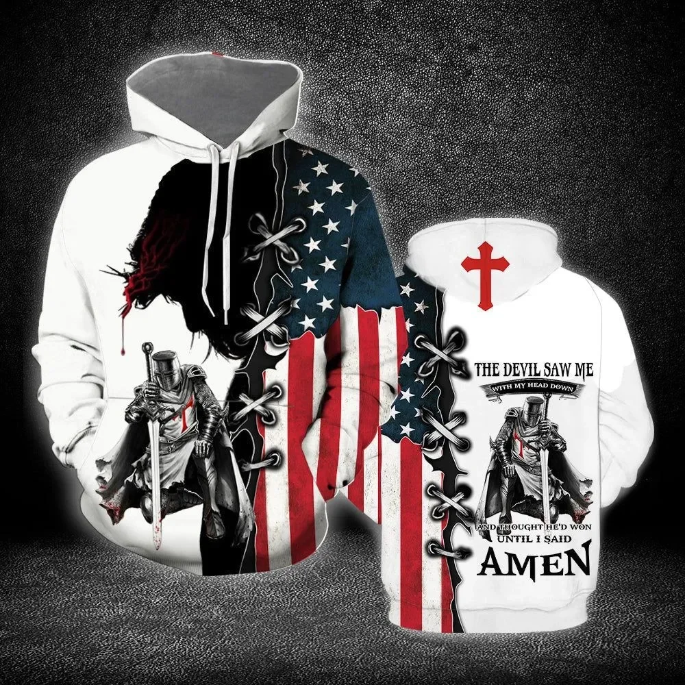 Bandeira americana masculina com capuz estampado em 3D, moletom casual, streetwear Harajuku, pulôver de manga comprida, nova moda