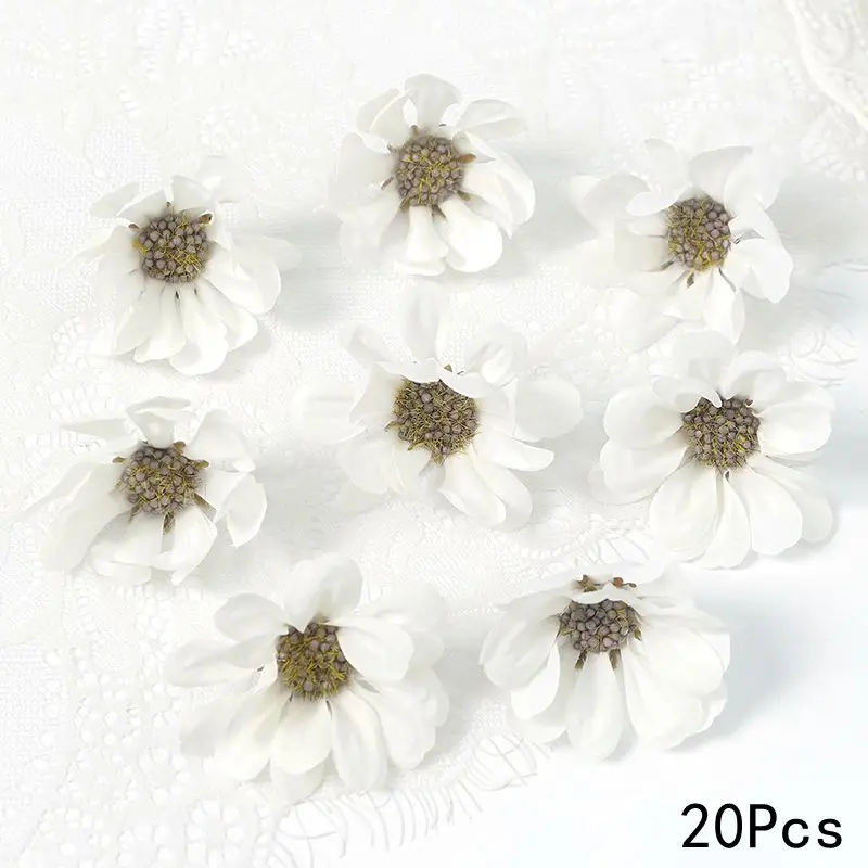 10/20/30 Stück Mini Weiße Künstliche Blumenköpfe, Simulierte Pfingstrosen, Gänseblümchen, Rosen für Bastelarbeiten, Kränze, Hochzeiten, Partys, DIY, Heimdekoration – Detail 8