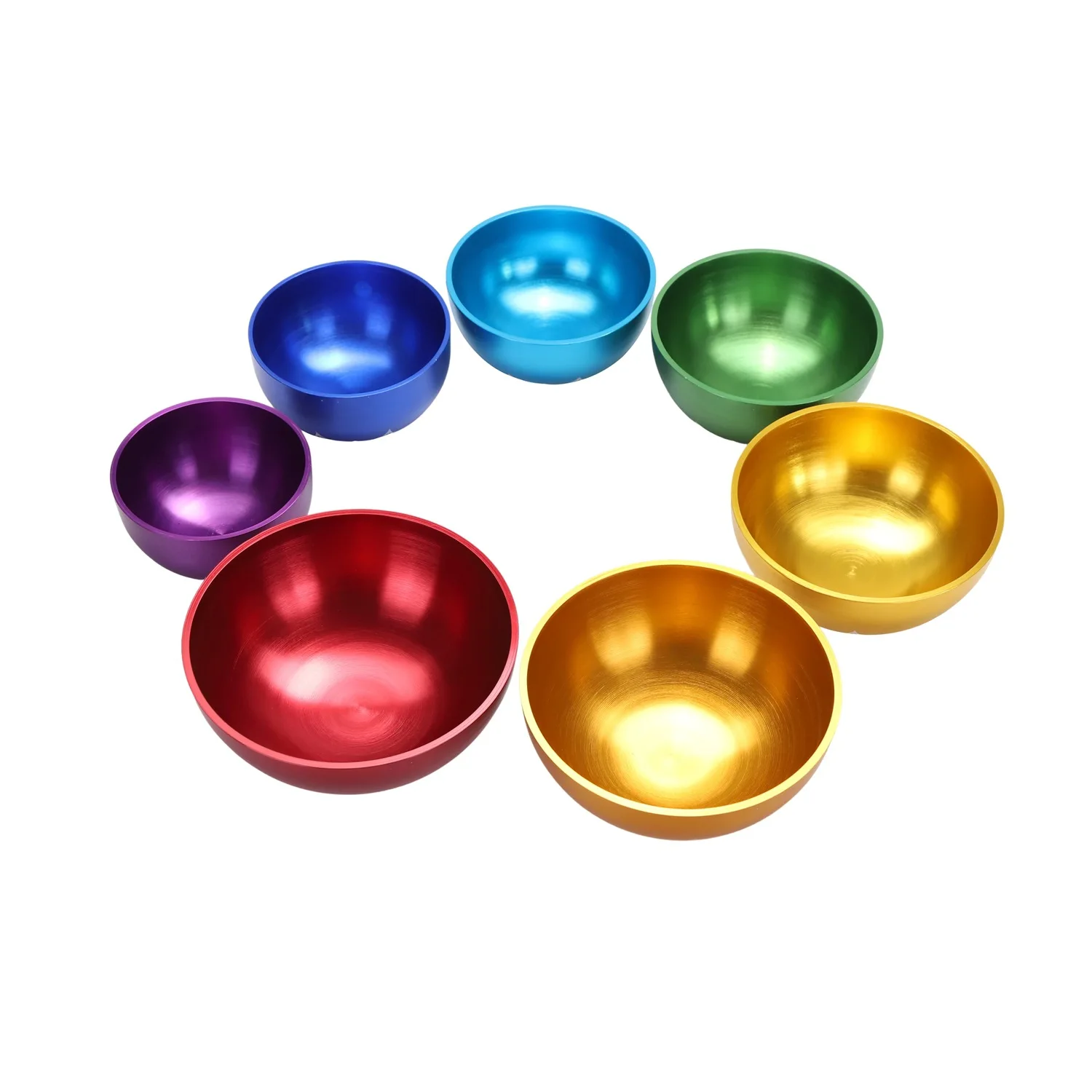 Mini Singing Bowl 7-Chakra Colorful Portable Stress Relieving Healing Alloy Chakra Meditation Instrument
