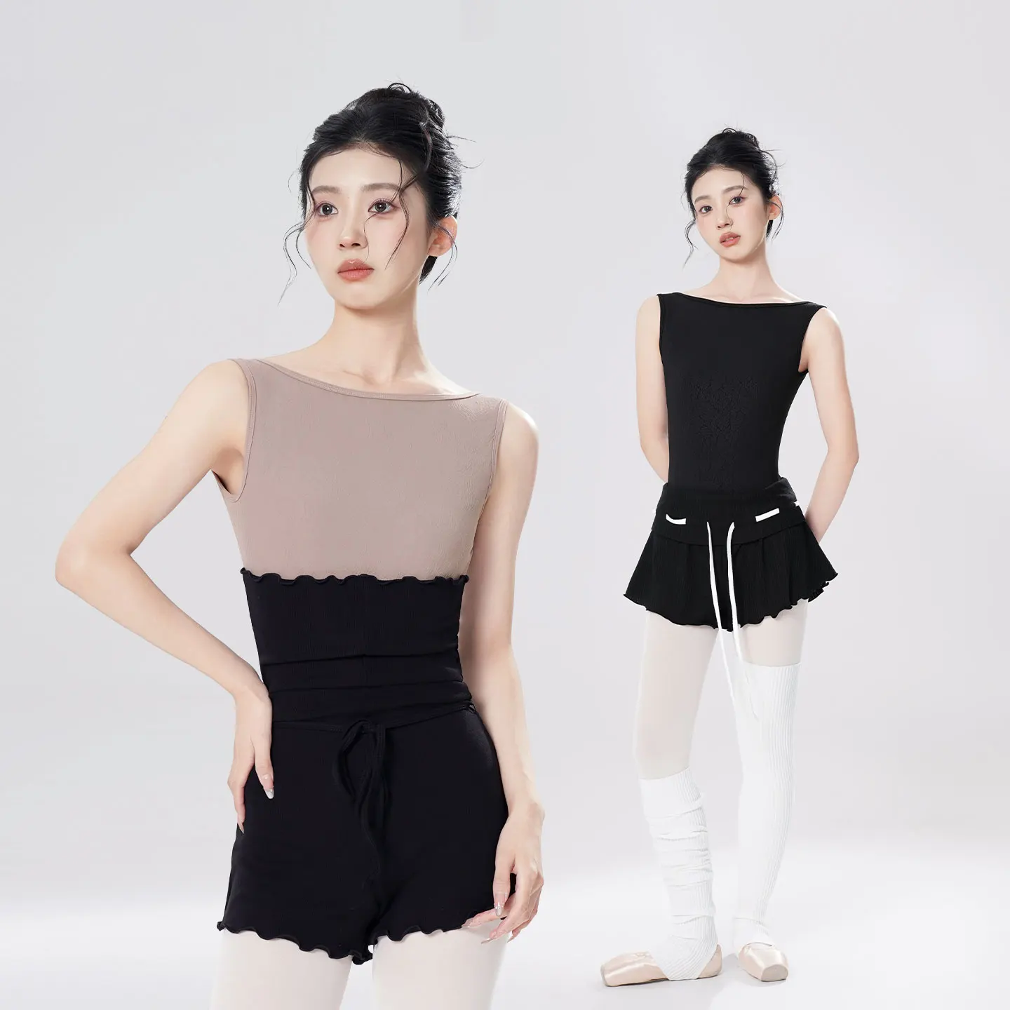 Body da balletto donna Body da ballo con canotta Jacquard Body da ginnastica ad alta elasticità Body da balletto per adulti con schiena cava a U