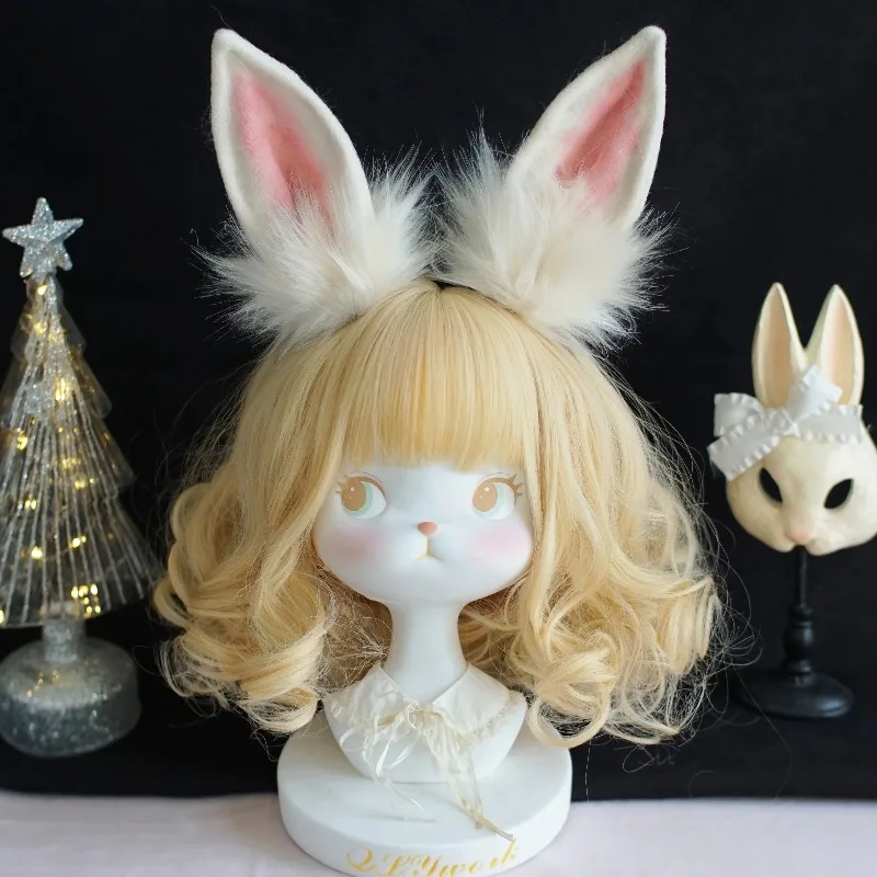 

Lolita Rabbit Headband Easter Bunny Ears for Women Girls Men Halloween Anime Lolita Cosplay Costume Hair Accessories
