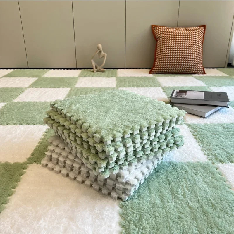 Bedside plush carpet bedroom full of splicing foam floor mat can be cut room tatami mat household