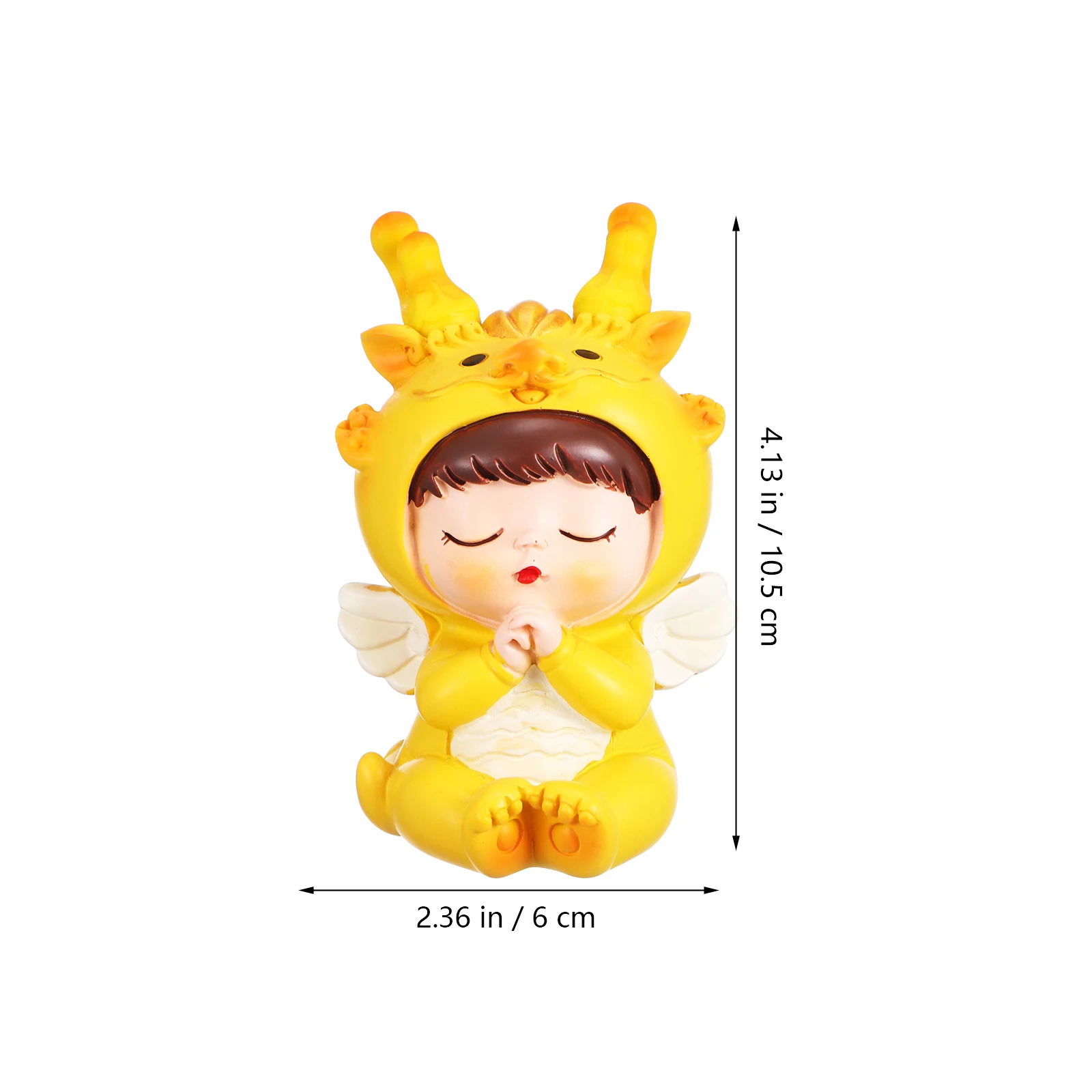 

2pcs Resin Figurines Desktop Cake Toppers Home Decor Festive New Year Zodiac Statues Mini nament Gift