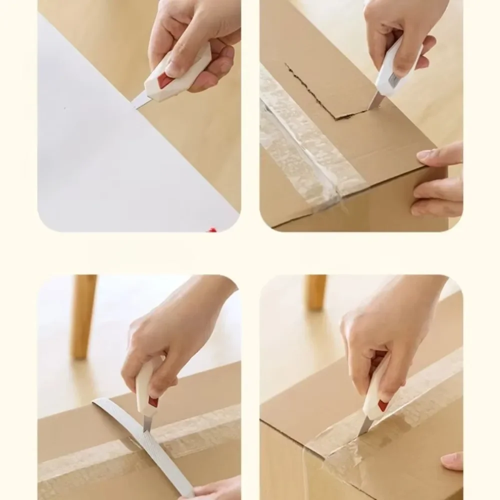 Small Diamond Design Unbox Knife Safety Magnetic Carton Box Cutter Stainless Steel Blade Utility Knife