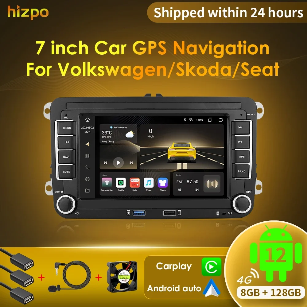 

Choice 7" 2 Din Android Car Radio GPS Navi BT DSP Carplay For VW / Volkswagen Skoda Octavia Golf 5 6 Touran Passat B6 Polo Jetta