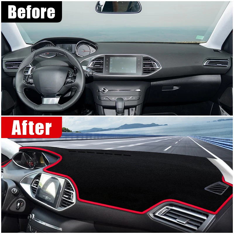 For Peugeot 308 T9 308SW 308GTI 2014 2015 2016 2017 2018 2019 2020 Car Dashboard Sun Shade Cover Non-slip Mat Accessories