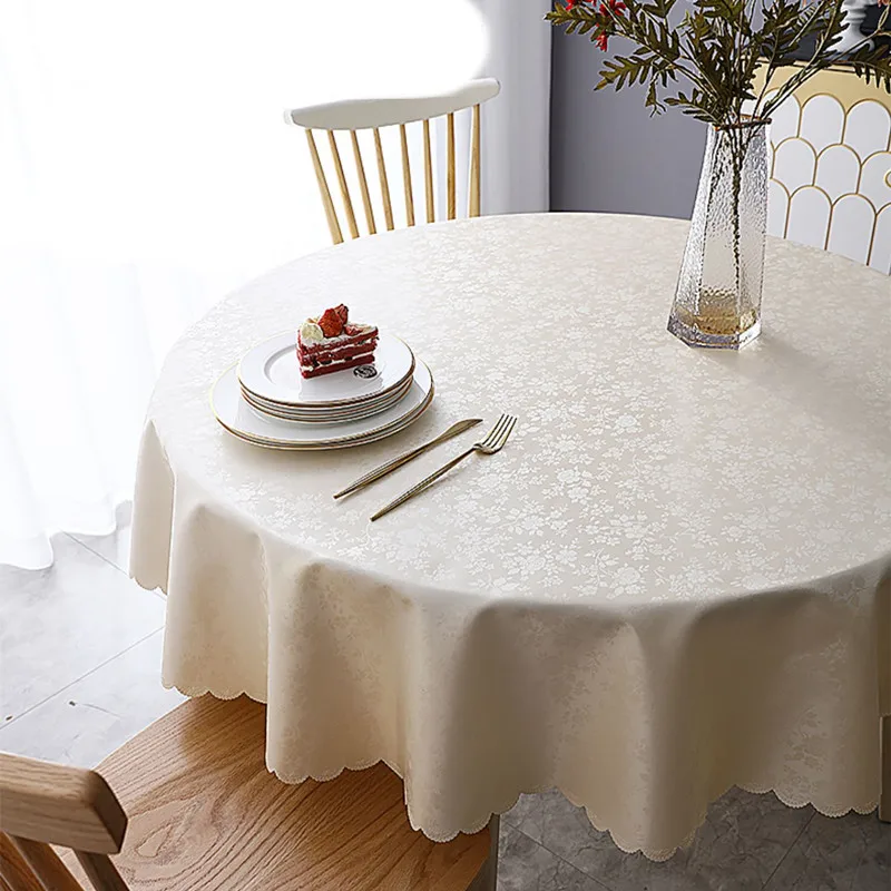 Waterproof anti scald anti oil and wash free circular dining table cloth for home use hotels, restaurants and restaurants jack