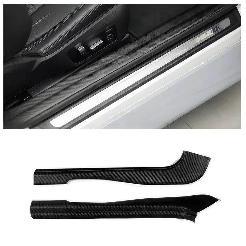 Real Dry Carbon Fiber Scuff Threshold Plate Cover Door Sill Trims for  M2 G87 G42 2 Series Coupe  2023-2025