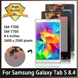 AMOLED For Samsung  Tab S 8.4 SM-T705 SM-T700 T705 T700 LCD Display WIth Frame Touch Screen Digital Assembly Replacement