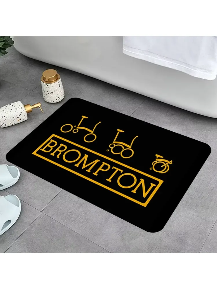 AliExpress NONE Brompton Bicycle Pattern Bath Mat Non-slip Absorbent Bathroom Carpet Rug with ECG Line Design Home Decoration Door Mat Entrance