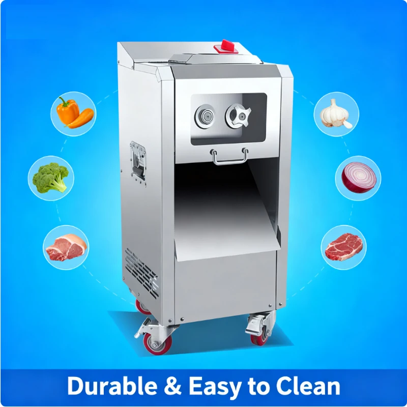 

Commercial Meat Cutter Multifunction Stainless Steel Fully Automatic Meat Slicer Shred Slicer Dicing Machine 1500W 220V