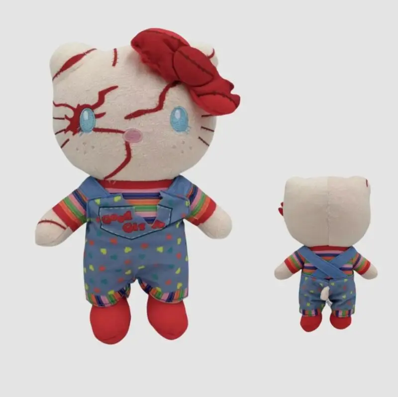 Muñeco fantasma payaso de Hello Kitty de 24CM, juguete de peluche de Halloween, colección Kawaii de Anime para bebé, juguete para regalo de Festival