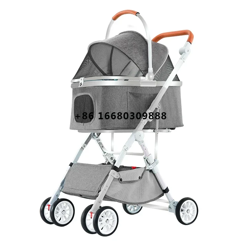 

Dog Stroller Cart Carrier 4 Wheels Large Detachable Pet Stroller For Dog Folding dog And cat portable pet stroller for travel 1