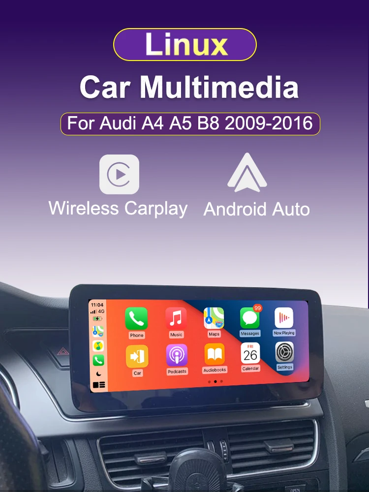 AUTOTOP 10,25 "Wireless CarPlay Android Auto Auto Radio Für Audi A4 B8 A5 2009-2016 AirPlay Spiegel Link auto Spielen Linux Bildschirm – Detail 1