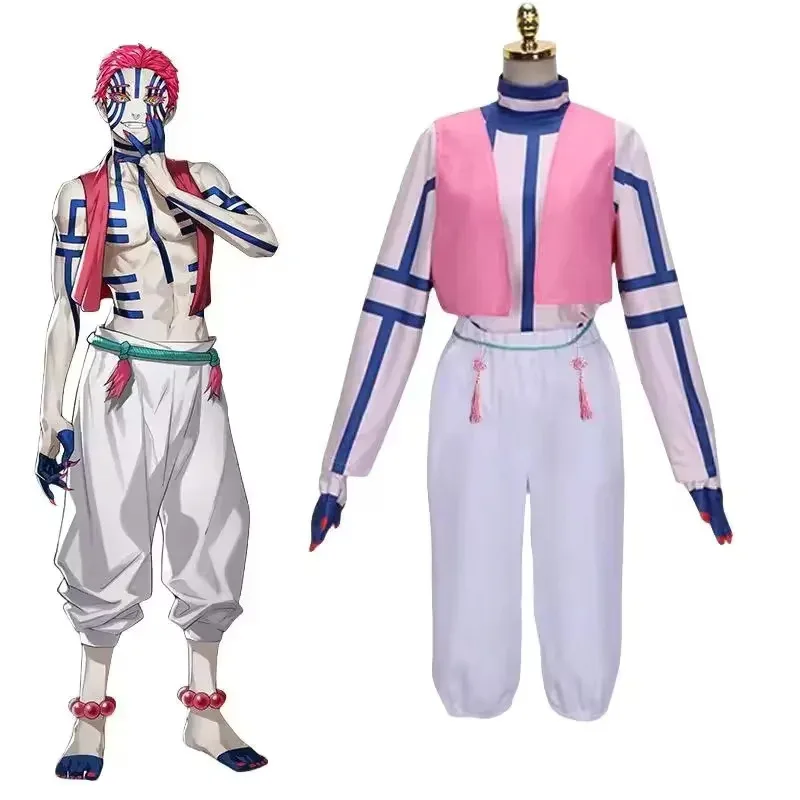Anime Demon Slayer Cosplay Costume Akatro with Wig Top Layer Three Stickers Uniforms Halloween Costumes
