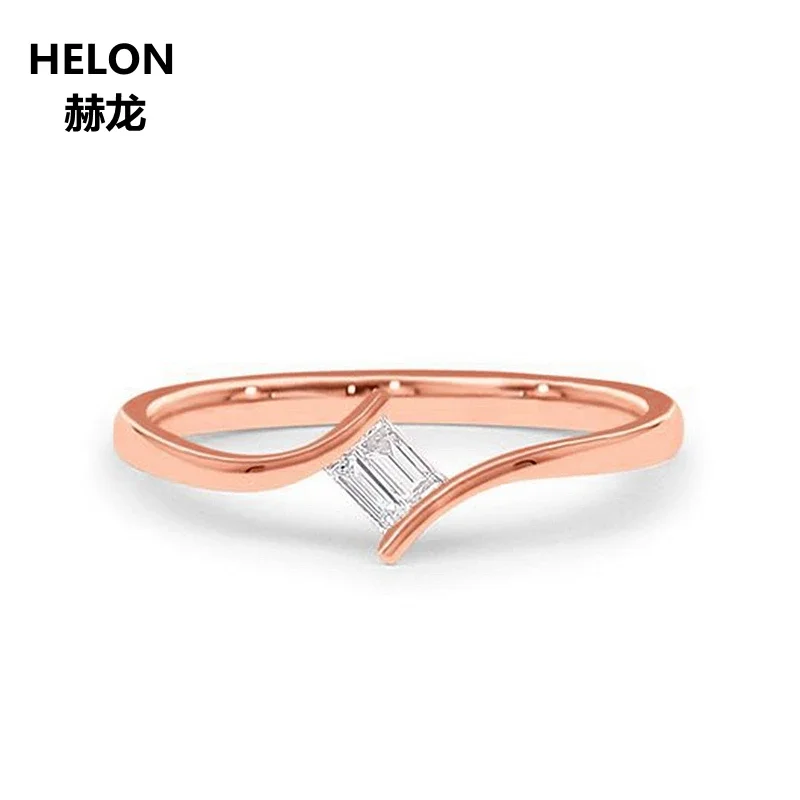 0.06ct SI-SI3/H Natural Diamonds Baguette Cut Engagement Wedding Ring Solid 14k Yellow Gold Women Ring Rose Gold White Gold