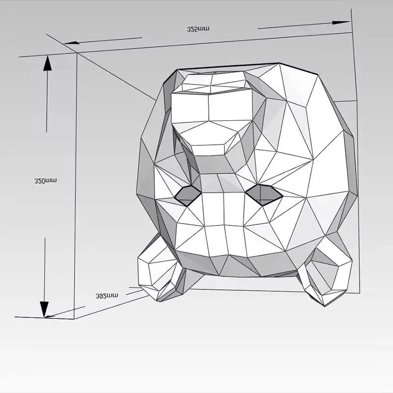 

Носимая маска-голова бурого медведя, бумажная модель, 3D оригами, головной убор для косплея, подарки для девочек на Хэллоуин и вечеринки