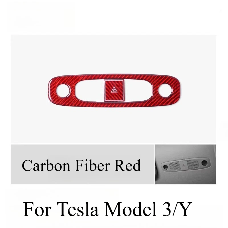 

Декоративные наклейки из углеродного волокна для рамки потолочного светильника Tesla Model 3/Y, аксессуары для модификации интерьера автомобиля