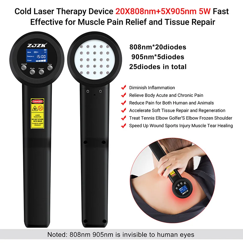 Healing Laser Therapy for Sciatica Pain Relief Anti-edemic Tissue Repair Anti-inflammation 5W 808nm 905nm With Fast Effects